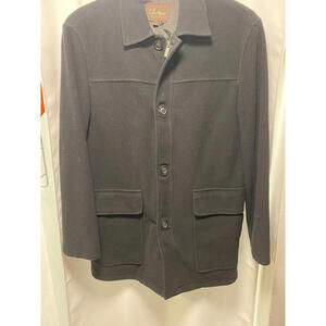 Cole Haan Wool Cashmere Top Coat Black Long Sleeve Size Medium